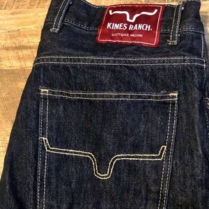 KIMES RANCH MEN'S RAW JAMES LOW STRAIGHT BOOTCUT JEANS 34x32